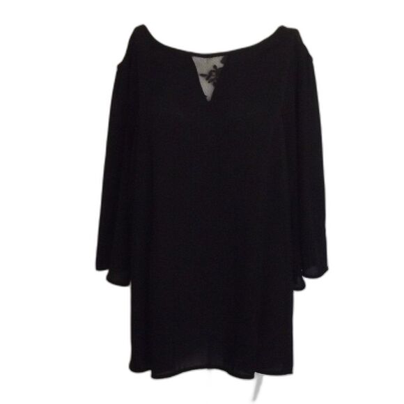 TORRID Top, 3/4 (3x/4x), Lace/Drop Back, Black, Lace insert, Bell sleeves - Picture 11 of 13